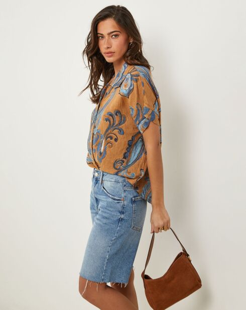 Chemise 100% Lin Jessica camel