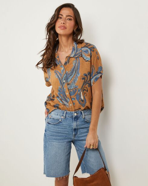 Chemise 100% Lin Jessica camel