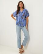Chemise 100% Lin Jessica bleu indigo