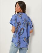 Chemise 100% Lin Jessica bleu indigo