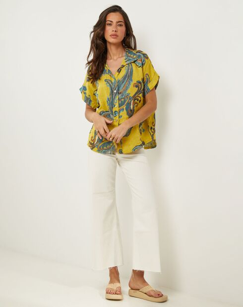 Chemise 100% Lin Jessica jaune