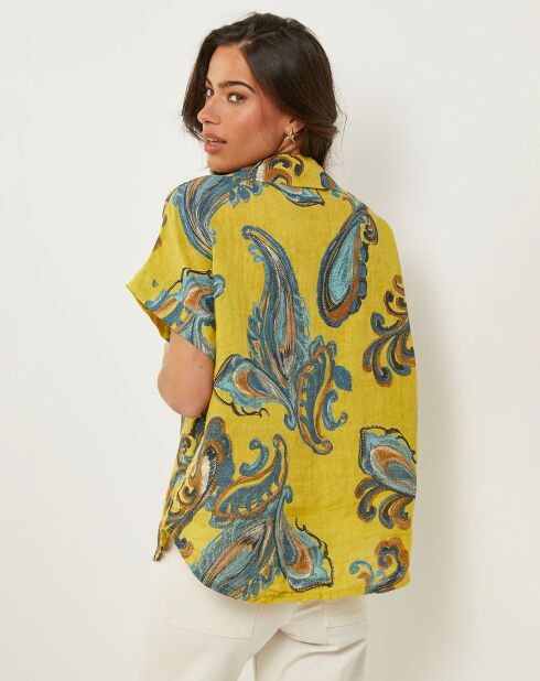 Chemise 100% Lin Jessica jaune