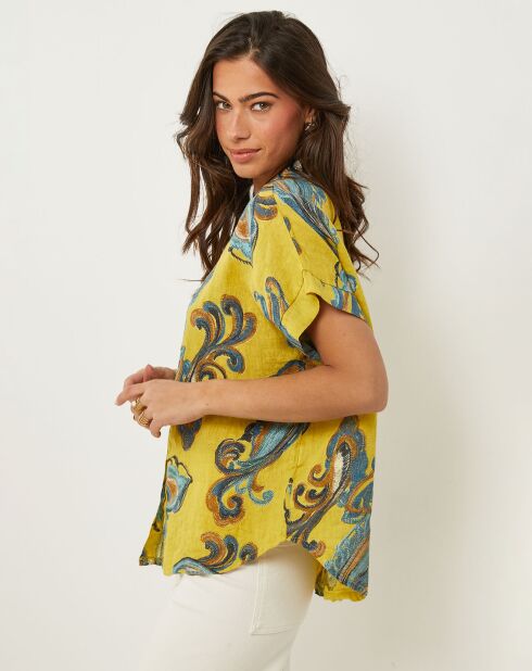 Chemise 100% Lin Jessica jaune
