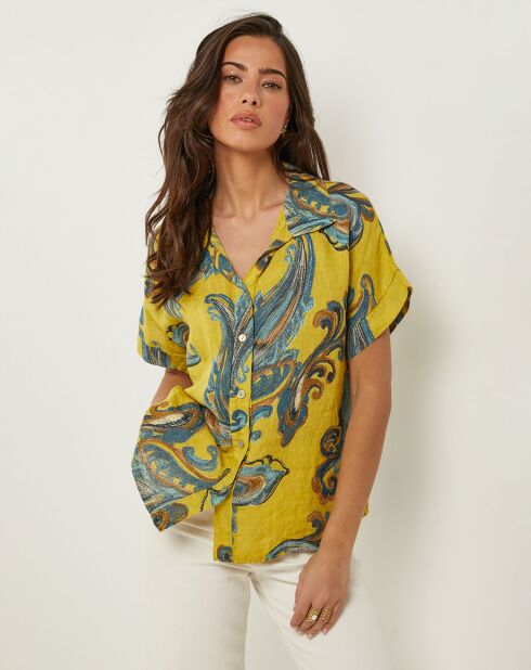 Chemise 100% Lin Jessica jaune