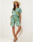 Top verde Alba 100% lino