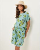 Top verde Alba 100% lino