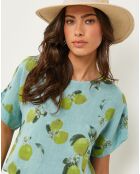 Top verde Alba 100% lino