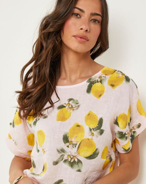 Top 100% Lin Alba rose pâle