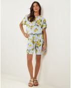Short 100% Lin Aimée bleu ciel