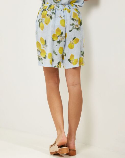 Short 100% Lin Aimée bleu ciel