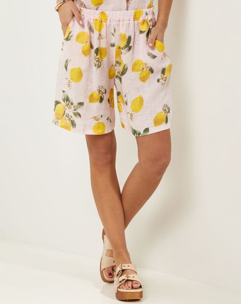 Short 100% Lin Aimée rose pâle