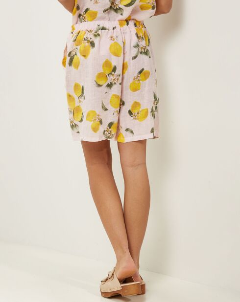 Short 100% Lin Aimée rose pâle