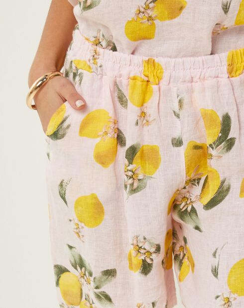 Short 100% Lin Aimée rose pâle