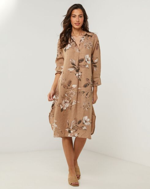 Robe 100% Lin Lou camel