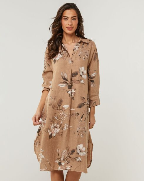 Robe 100% Lin Lou camel