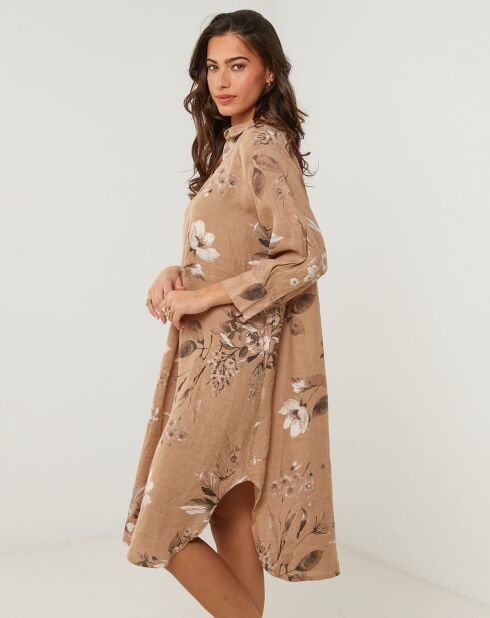 Robe 100% Lin Lou camel