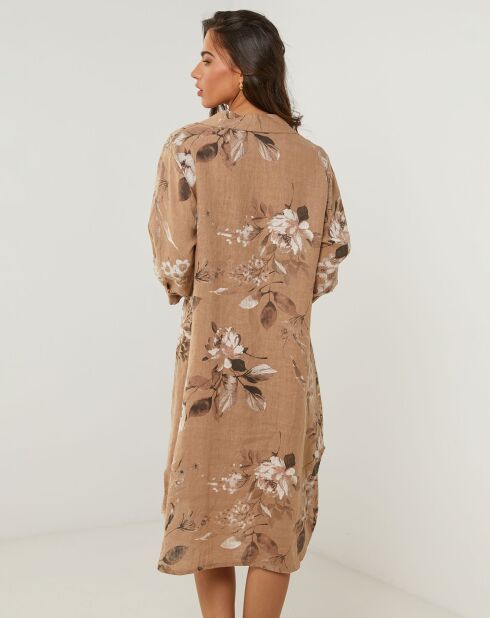 Robe 100% Lin Lou camel