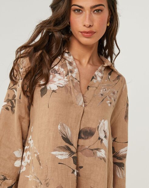 Robe 100% Lin Lou camel