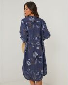 Robe 100% Lin Lou bleu marine