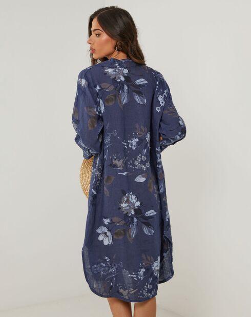 Robe 100% Lin Lou bleu marine
