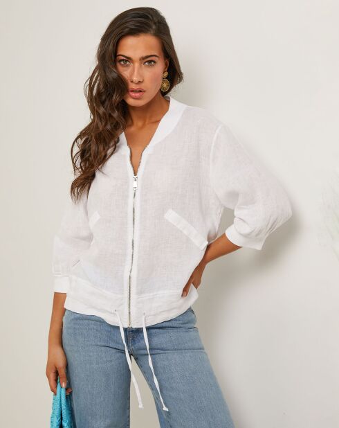 Chaqueta Louise blanca 100% lino