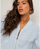 Veste 100% Lin Louise bleu ciel