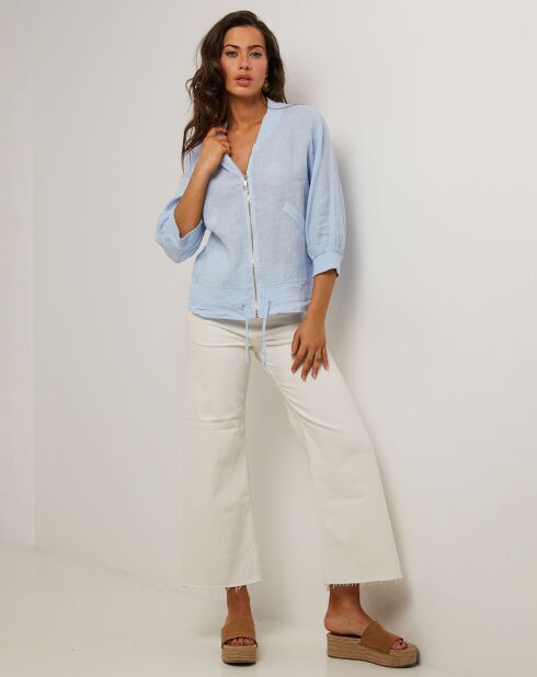Veste 100% Lin Louise bleu ciel