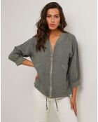 Veste 100% Lin Louise vert kaki