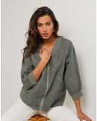Veste 100% Lin Louise vert kaki