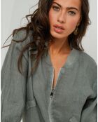 Veste 100% Lin Louise vert kaki