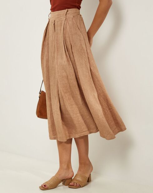 Gonna Anna camel 100% lino