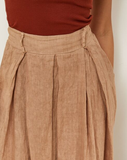 Gonna Anna camel 100% lino