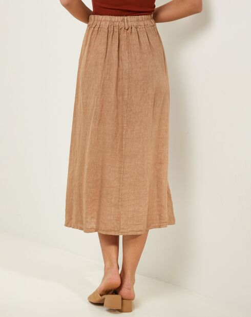 Jupe 100% Lin Anna camel