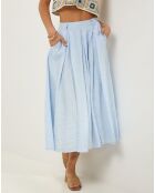Jupe 100% Lin Anna bleu ciel