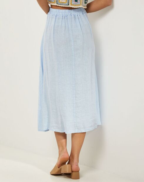 Hemelsblauwe Anna rok van 100% linnen