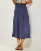 Jupe 100% Lin Anna bleu marine