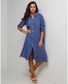Robe Chemise 100% Lin Rose bleu jean