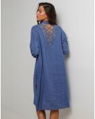 Robe Chemise 100% Lin Rose bleu jean