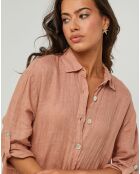 Robe Chemise 100% Lin Rose rose