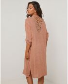 Robe Chemise 100% Lin Rose rose
