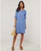 Robe 100% Lin Capucine bleu indigo