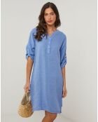 Robe 100% Lin Capucine bleu indigo