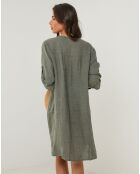 Robe 100% Lin Capucine vert kaki