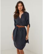 Robe 100% Lin Capucine bleu marine