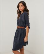 Robe 100% Lin Capucine bleu marine