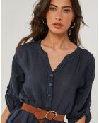 Robe 100% Lin Capucine bleu marine
