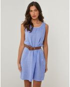 Robe 100% Lin Clémentine bleu indigo