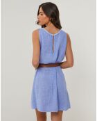 Robe 100% Lin Clémentine bleu indigo