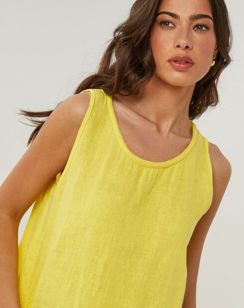 Clementine gele jurk van 100% linnen