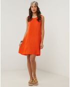 Robe 100% Lin Clémentine orange